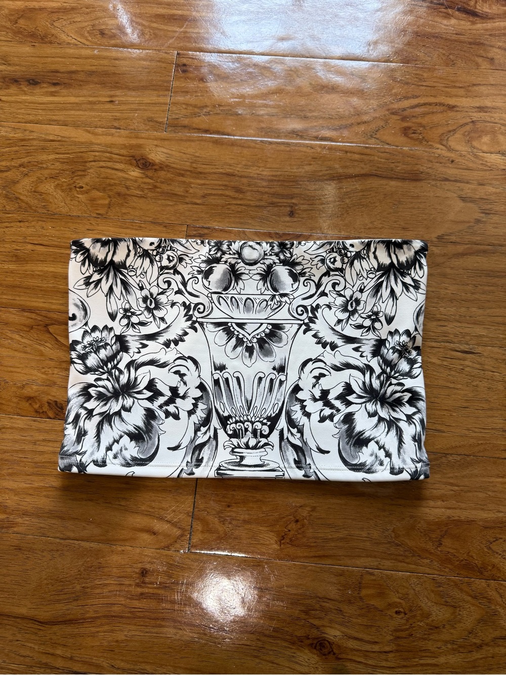 Express Tube Top Black and White Floral